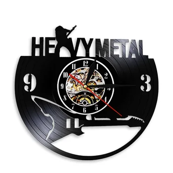Heavy Metal Bandă Metalică Logo Ceas de Perete Muzica Rock Ceas de Perete Rock N Roll Decor Acasă LED Lumina de Noapte Cadou Pentru un Iubitor de Muzică