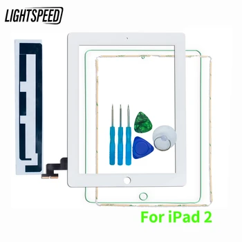 100%de Brand Pentru iPad 2 A1395 A1396 A1397 Ecran Tactil Digitizer Senzor Panou de Sticlă Cu Mijlocul Cadru+AdhesiveTools+Sticla+