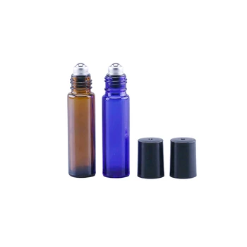 10buc Amber Portabil cu Role Sticlă Goală de parfum Parfum Ulei Esențial Sticla de 10ml Albastru Roll-On Sticla Cu Capace