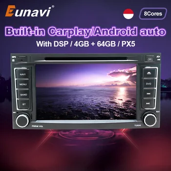 Eunavi Android 10 Radio Auto DVD Pentru VW/Volkswagen/Touareg Auto Multimedia Audio Video Player Navigatie GPS 7 inch 4G+64G 2 Din