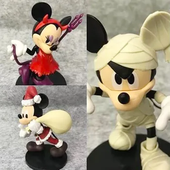 12,5 cm Disney Minnie Mickey Mouse-figurina Jucarii de Mos craciun, Halloween Diavolului Colecție de Decorare pentru Copii Cadouri