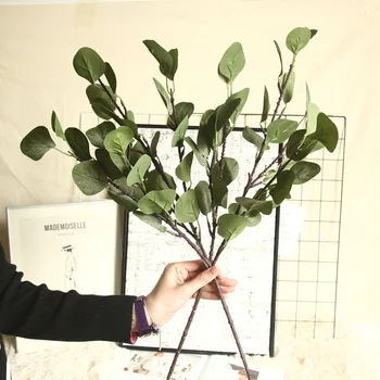 Mătase artificială de Frunze de Eucalipt Frunze verzi Pentru Decor Nunta DIY Coroană de flori Cadou Scrapbooking Ambarcațiuni Apple Plante, Flori False