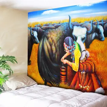 Prerie Fata de Vopsire Imprimare Mandala Tapiserie Psihedelice Indian Agățat de Perete Decor Acasă tapiserie murale 150x130cm 200cmx150cm