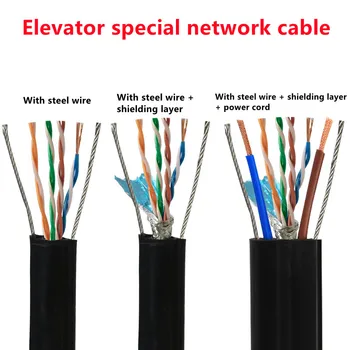 Lift cablu retea CAT5E, cupru pur TVVB cablu de alimentare de sârmă de oțel dublu plat monitorizare lift însoțire cablu