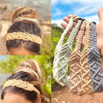 Țesute Manual Hairband Moda Bentita Fata Elastic Banda De Susținere Accesorii De Par Boem Articole Pentru Acoperirea Capului Bentițe