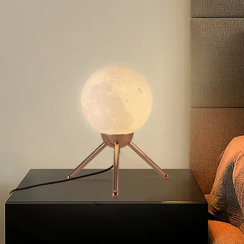 Nordic Creative Moon Moon 3d, Lumina de Noapte de Imprimare Abajur Dormitor Cadouri de Craciun Masa cu Led Lampa de Noapte