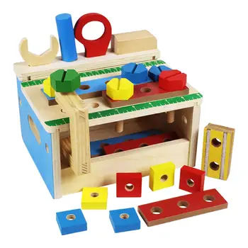 27 de Piese Montessori Tool Kit Constructie din Lemn Jucărie pentru Copii Toddler