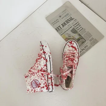 Designer Faux Pată De Sânge Pantofi Pentru Băieți Școală De Înaltă Top Adidasi Mens Casual Toamna Vulcanizat Pantofi Om Espadrile 2022 Primăvară
