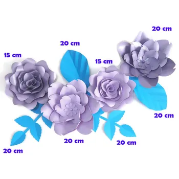 DIY Hârtie Gigant Flori Artificiale de Trandafir Fleurs Artificielles Fondul 4buc+ 4 Părăsească Petrecerea de Nunta Decor Pepinieră Liliac