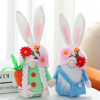 De paști DecorationsHugging morcov bunny dollCreative gnome gnome iepurașule ornament
