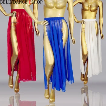 Noi Femeile Bellydancing Doubble Fantă Fuste Lungi Sexy Inalta Split Belly Dance Costum De Formare Rochie De Performanță Etapă Haine