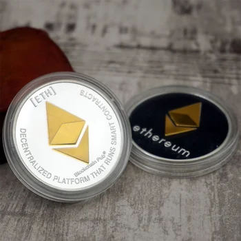 Digital Monede Virtuale Relief Medalie Comemorativă Ethereum Monedă Virtuală Monedă Comemorativă Colecția De Decorațiuni Interioare Monedă De Aur