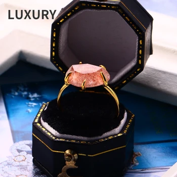De Lux 100% S925 Argint Roz De Capsuni Cristal Mare De Carbon, Inel Cu Diamante Pentru Femei Spumant De Lux Bijuterii Fine