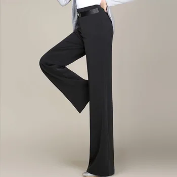 Doamna De Dans Modern Pantaloni Femei Negre De Înaltă Talie Pantaloni Fete Sala De Dans Costum Larg Picior De Rumba, Samba Pantaloni De Dans B-6884