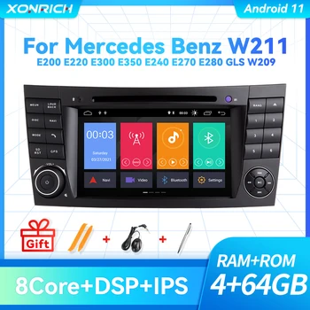 Carplay Android11 Radio Auto Multimedia Player Pentru Mercedes-Benz E-Class W211 W219 E200 E220 E300 DSP GPS Auto 2Din Autoradio IPS