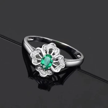 clasic verde smarald inel de piatră prețioasă cu argint pentru femei bijuterii petrecere de logodna cadou de aniversare stil