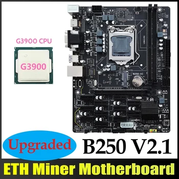 B250 V2.1 BTC Mining Placa de baza+G3900 CPU 12XPCIE LGA1151 Dual Channel DDR4 MSATA USB3.0 B250 ETH Miniere Placa de baza