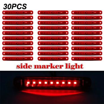 30Pcs Durabil Red 9-a CONDUS Camion Remorcă Camion Sigilat Partea Marker-ul creatininei Lumină Scăzută Led-Trailer Lumină Spate Lampă
