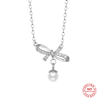 Pearl Colier Argint 925 Lant Pentru Femei Sterling Lux Pandantiv Bijuterii De Nunta, Accesorii De Lucruri Ieftine Transport Gratuit