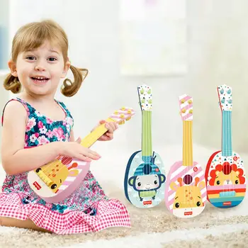 Jucărie muzicală pentru Copii Instrument de Simulare Jucărie Ukulele de Desene animate Minunat Buton Reglabil Muzica Iluminare Jucarii Copii