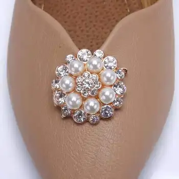 2 buc/Set Lux Pantofi Clip Femei Lady DIY cu Toc Sandale Farmece Pearl Stras Moda Floral Unic Ornam Pantofi de Decorare