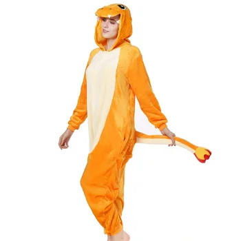 Adult Flanel Cosplay Costum De Dinozaur Broasca Pinguin Salopeta Salopeta Unisex A Crea Dans Fantezie Pijama Petrecere De Halloween