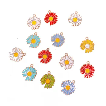 10BUC Picură Ulei Pop Daisy Flori Multicolor Aliaj de Bijuterii Accesorii DIY Breloc Bratara Pandantiv Nouă Descoperire de Bijuterii