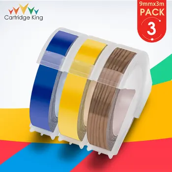 3 Culori 9mm*3m pentru Dymo 3D din Plastic Embosare Dymo Banda de Relief Label Maker PVC DYMO 1011 1610 1595 12965 MOTEX E101 E202