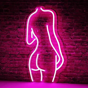 Corp de femeie LED-uri Lumina de Neon Semn Fata de Modelul Feminin de Arta de Perete Lampă de Decor pentru Casa Petrecerea de Nunta Vacanță Acrilice Lămpi de Noapte Cadou de Crăciun