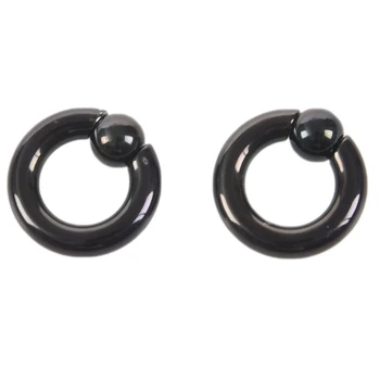 2 Mulțime Pereche Neagră de Oțel Eazy Șirag de mărgele Captive Ureche Inele BCR Stud Piercing Bijuterii Dimensiune:2gauge X 5/8