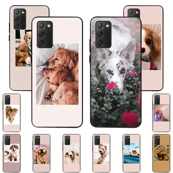 Roz drăguț Câine Negru Mat Caz de Telefon Pentru Samsung Galaxy M21 M51 M31 M30s M11 M32 M42 M62 M12 M01 A01 A02S A03S A7 A80 A90 Acoperi