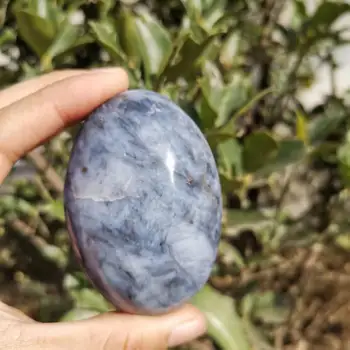 6~7cm Naturale Lustruit Albastru Opal Cristal de Palmier Meditație de Vindecare piatra