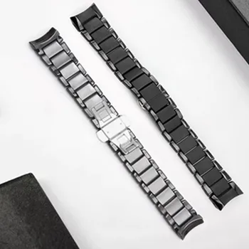 Pentru AR1452 AR1451 din Ceramică de Înaltă calitate watchbands Curea negru cu incuietoare fluture lug End accesorii ceas bratari de Moda