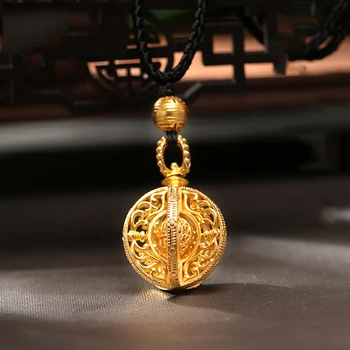 Design Original gol de lux colier pandantiv Chineză stil retro unic de aur vechi meșteșug farmec pentru femei bijuterii de argint