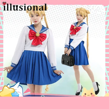 iluzorie Anime Sailor Moon Cosplays Tsukino Usagi Cosplay Costum Tsukino Usagi JK Rochie de Costume de Halloween
