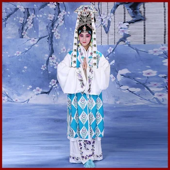 Beijing Opera Costum de sex Feminin de Performanță Etapă Călugăriță Taoist catwalk Costum Moale Crep Călugăriță NiGuKan