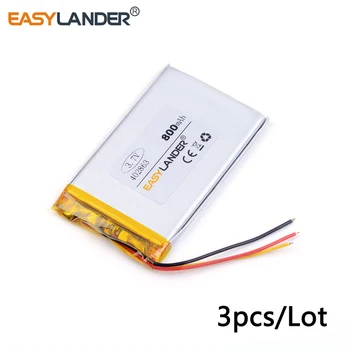 3pcs /Lot 3.7 v litiu Li-ion polimer baterie reîncărcabilă 402863 800MAH Pentru MP3, GPS, PSP, telefon, DVD joc video, E-carti