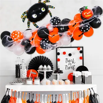 Halloween Baloane din Latex Set Spider Fantoma de Halloween, Baloane Arcada DIY Halloween Party Decor