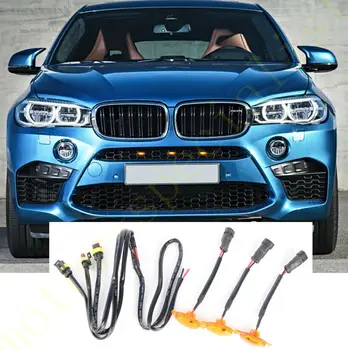 Se potrivesc Pentru BMW X6M 2017-2019 LED-uri Auto prelungire bara Fata Grila LED Galben Raptor Stil Lumină Kit Decor W/ Sârmă de Viteza