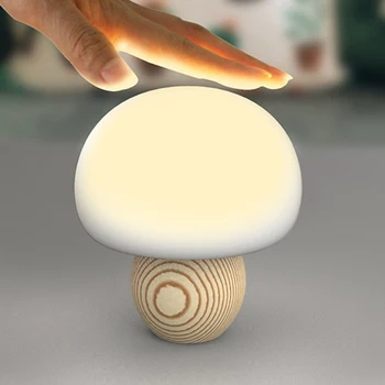 Mini LED Ciuperci Lumina de Noapte Magnetic Lampă de Masă de Încărcare USB Atmosfera Lampa cu Senzor Tactil Somn Copil Noptiera Lumină Copii Cadou