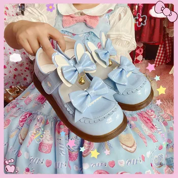 Japoneză fată dulce lolita pantofi drăguț dantela bowknot kawaii iepure pantofi vintage cap rotund confortabil pantofi femei loli cosplay