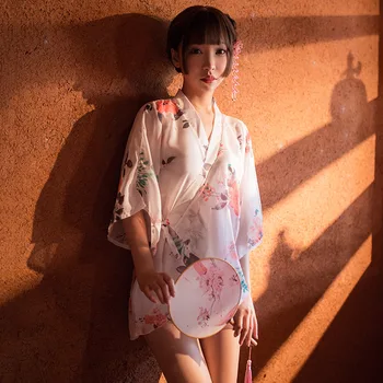 Yukata Kimono Dress Femei Vrac Erotic Costum De Epocă Japonez De Dormit Halat De Baie Flori Tradiționale Sexy Scurte Petrecere Halat Rochia