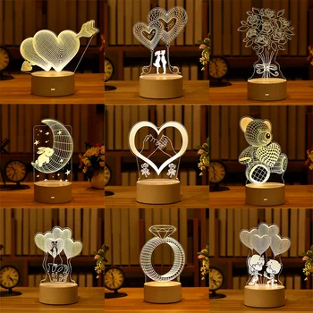 Ziua îndrăgostiților Lumina de Noapte Creative Lampă de Masă Lampă de Noptieră Romantic în formă de Inimă de Urs Lampă Copii Acasă Decorare Cutie de Cadou
