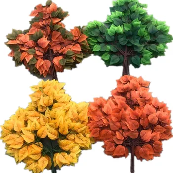 12pcs Natural de Mesteacan Frunze Tulpini Artificiale Verdeață Planta Copac Arțar Stem Ramură cinci Culori pentru Verdeață Decor de Perete