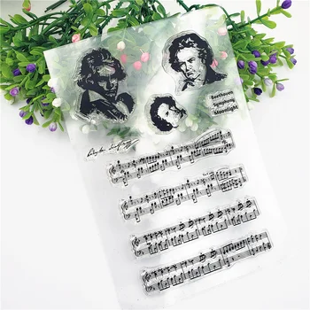 Beethoven Limpede Transparent Silicon Ștampila/Sigiliul pentru DIY scrapbooking/album foto Decorative clar foi de timbru