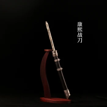 1:6 Scala Vechi Qing KANGXI Război Cuțit Mâner Lung Pu Cuțit Vertebrale Sabie de Otel VG10 12 Inch Figura Decor Scenă Arma