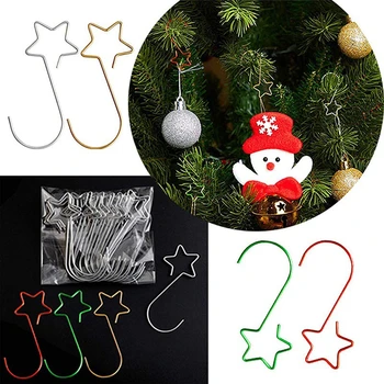 20buc/lot de Crăciun Coroană de Cârlige Pentru Pomul de Crăciun Agățat Pandantiv Ornament Metal Star Decoratiuni Cârlig Xmas Decor Acasă