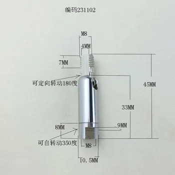 Fier Zinc Lampă de Perete Universal Comun Tremura Capul de Direcție Lampa de Masa Accesorii Crom 180 de Grade Universal Joint interior M8 