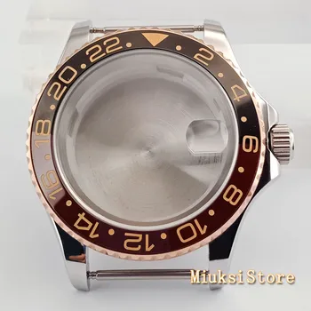 40 mm sticlă de safir ceas bezel ceramica caz, se potrivesc ETA 2836,DG2813/3804 Miyota 82Series circulație