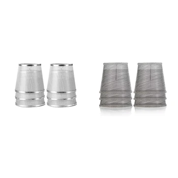 Set De 6 Candelabru De Cristal Mini Abajurul 5.5-Inch, Clopot, Clip De Pe Abajur, Șampanie Organza